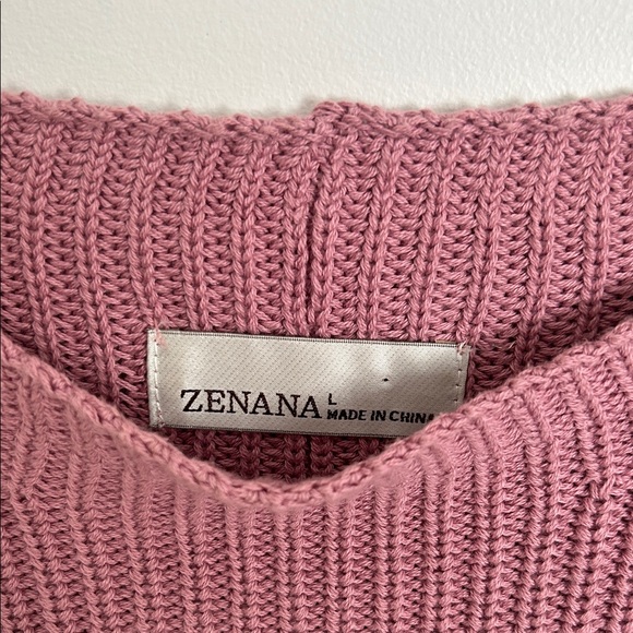 Pink Knit Sweater Vest with Pocket - Picture 2 of 3